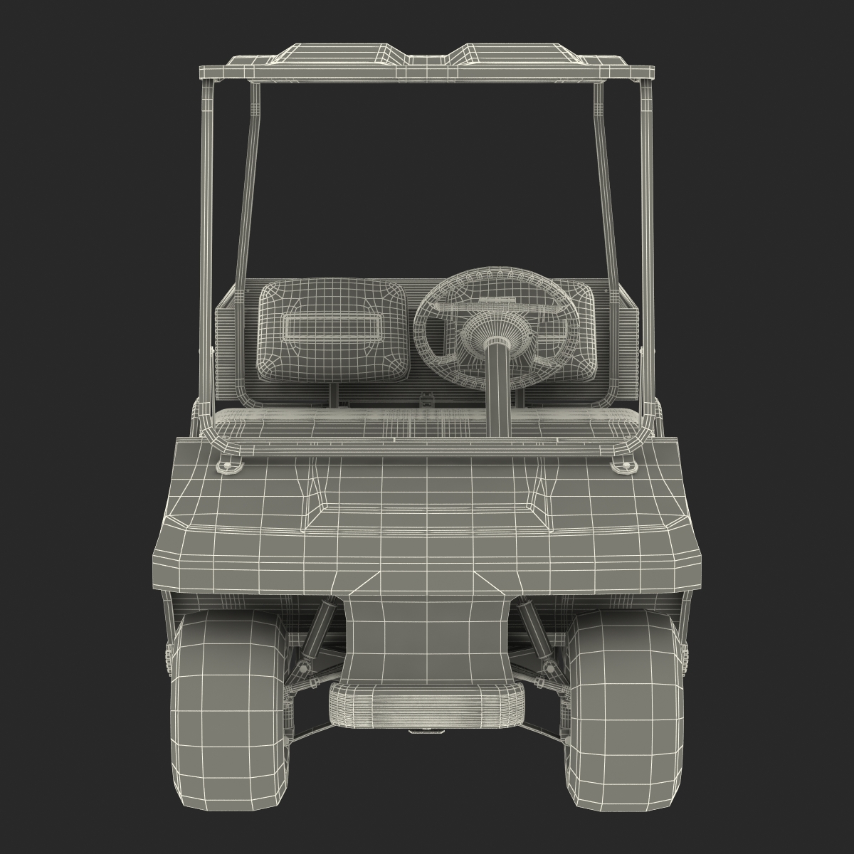 3D model Golf Cart Red Rigged