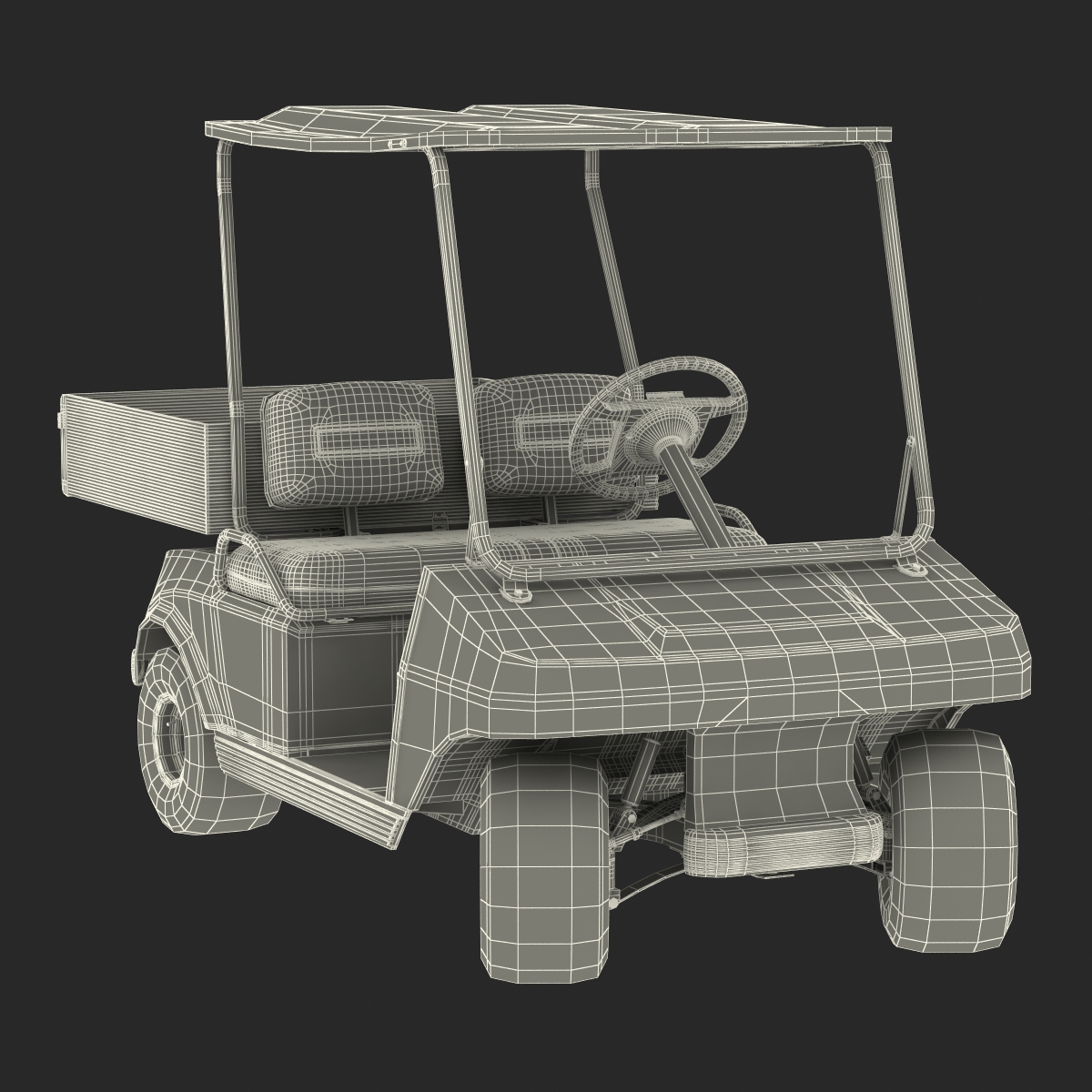 3D model Golf Cart Red Rigged