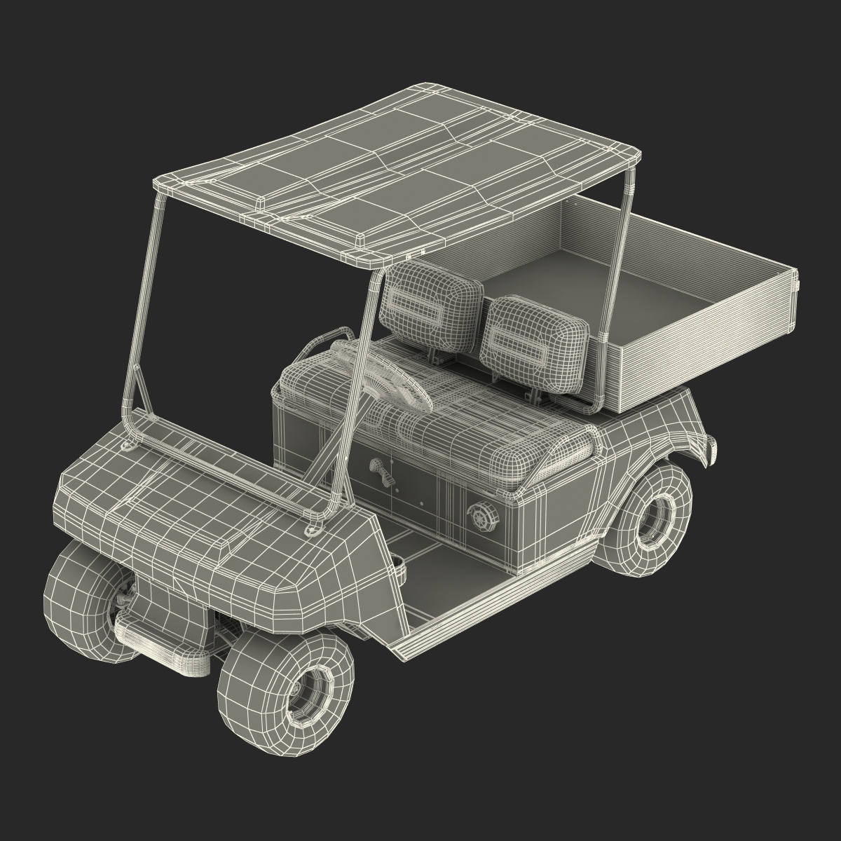 3D model Golf Cart Red Rigged