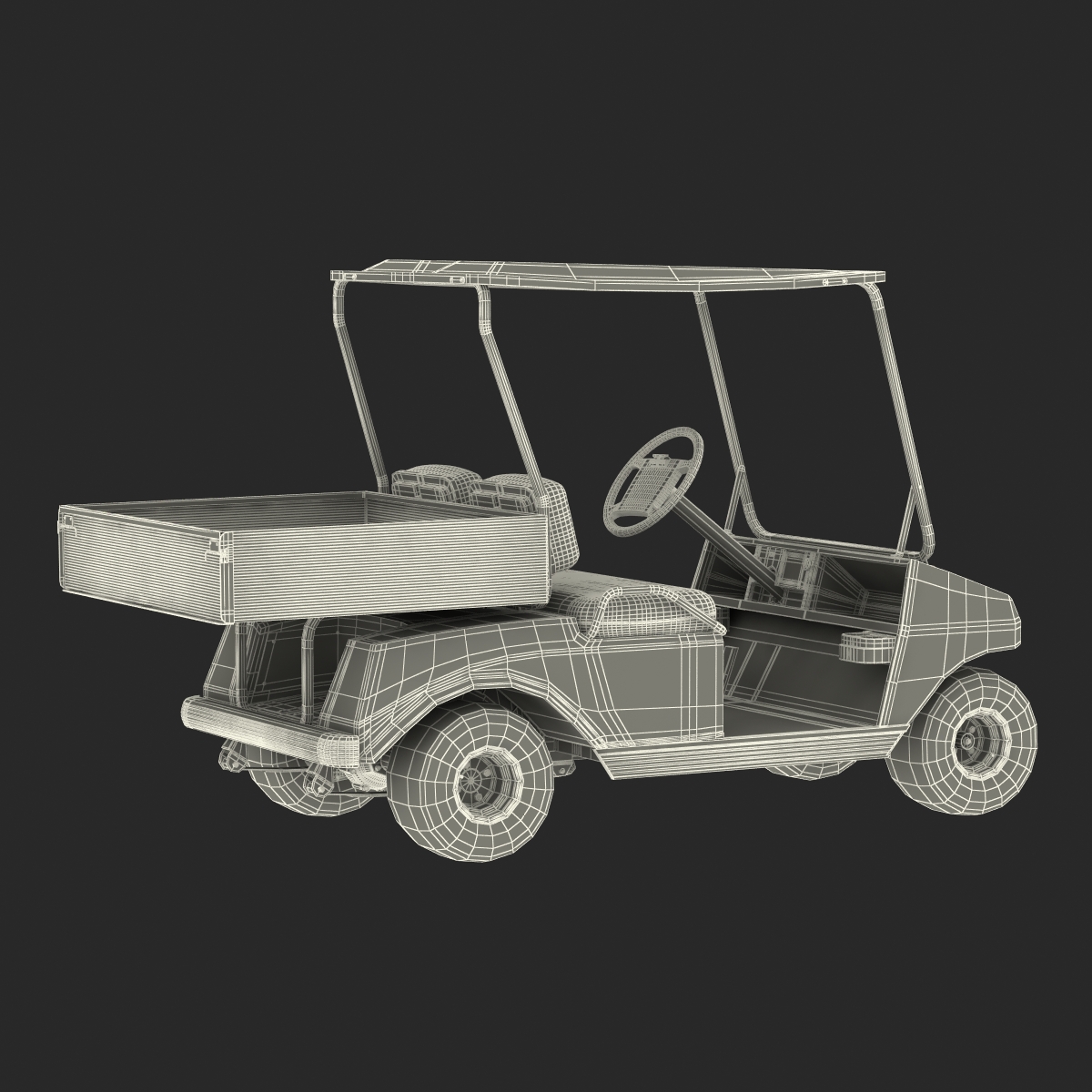 3D model Golf Cart Red Rigged