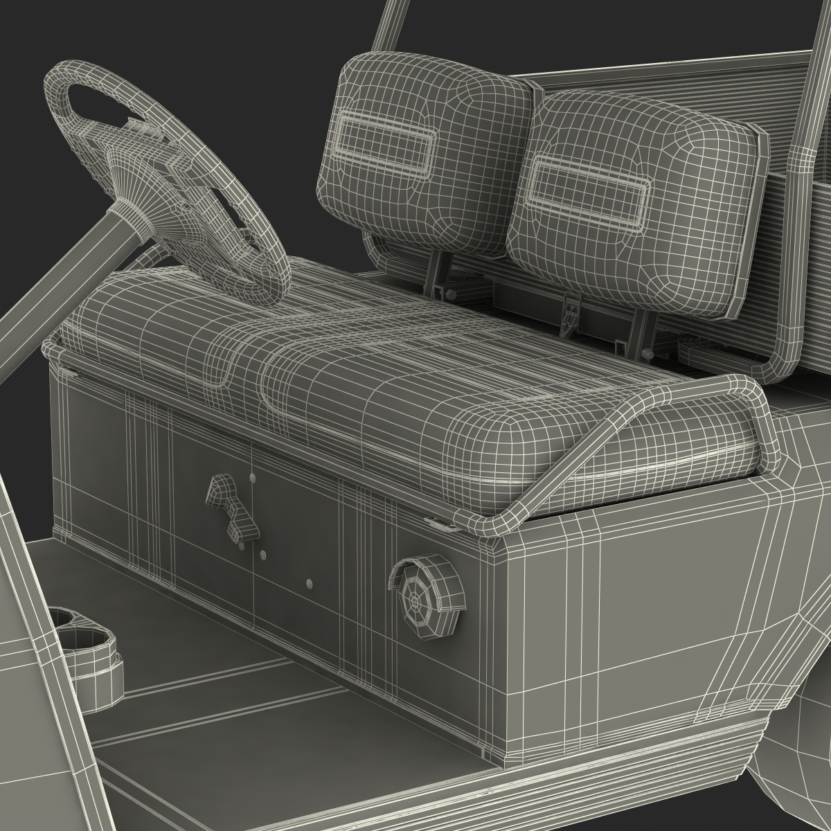 3D model Golf Cart Red Rigged