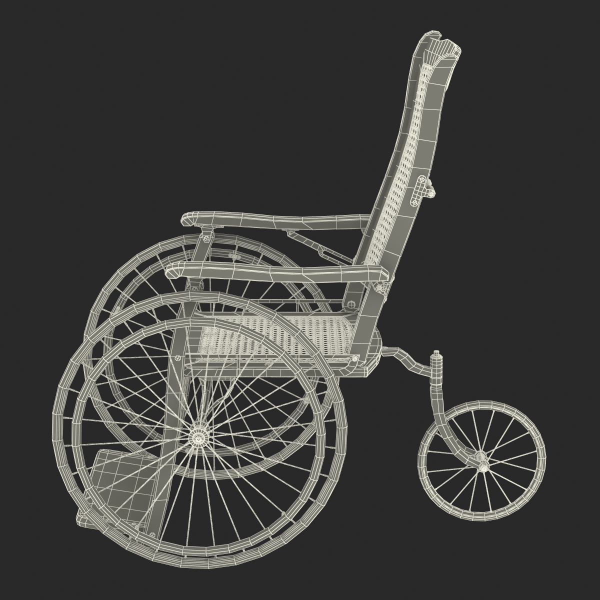 3D Vintage Wheelchair model