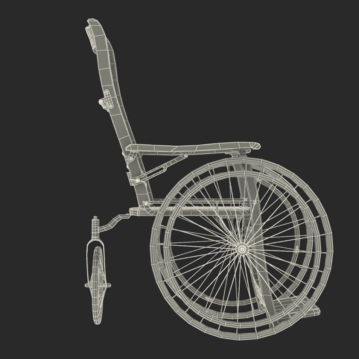 3D Vintage Wheelchair model