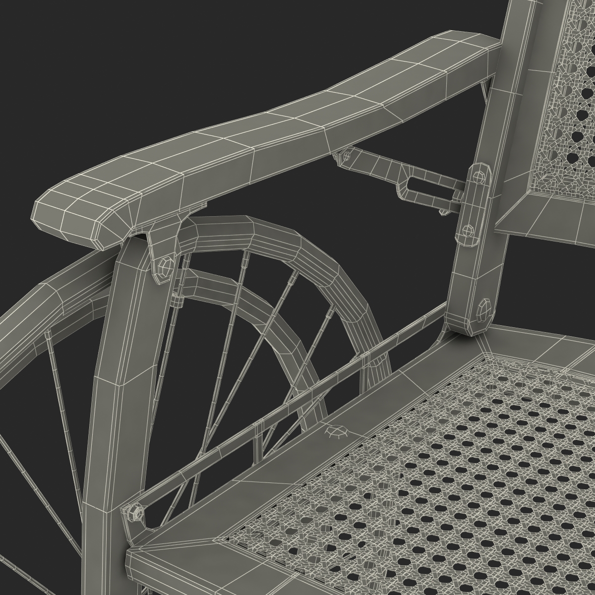 3D Vintage Wheelchair model