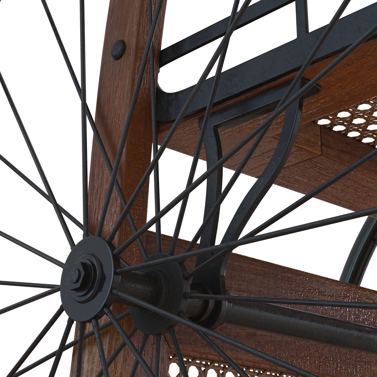 3D model Vintage Wheelchair Rigged