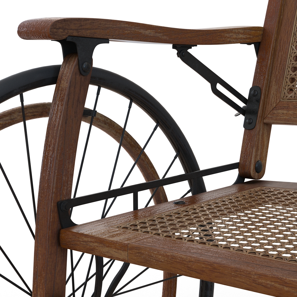 3D model Vintage Wheelchair Rigged