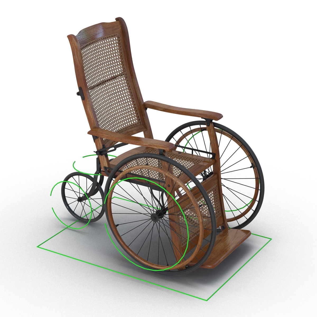 3D model Vintage Wheelchair Rigged