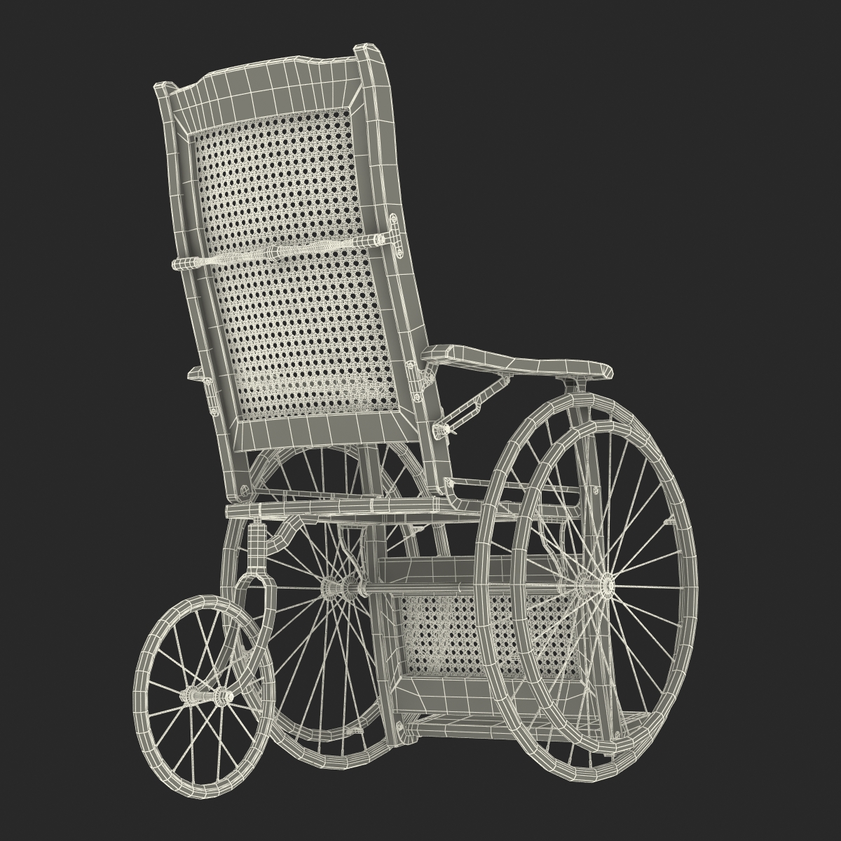 3D model Vintage Wheelchair Rigged