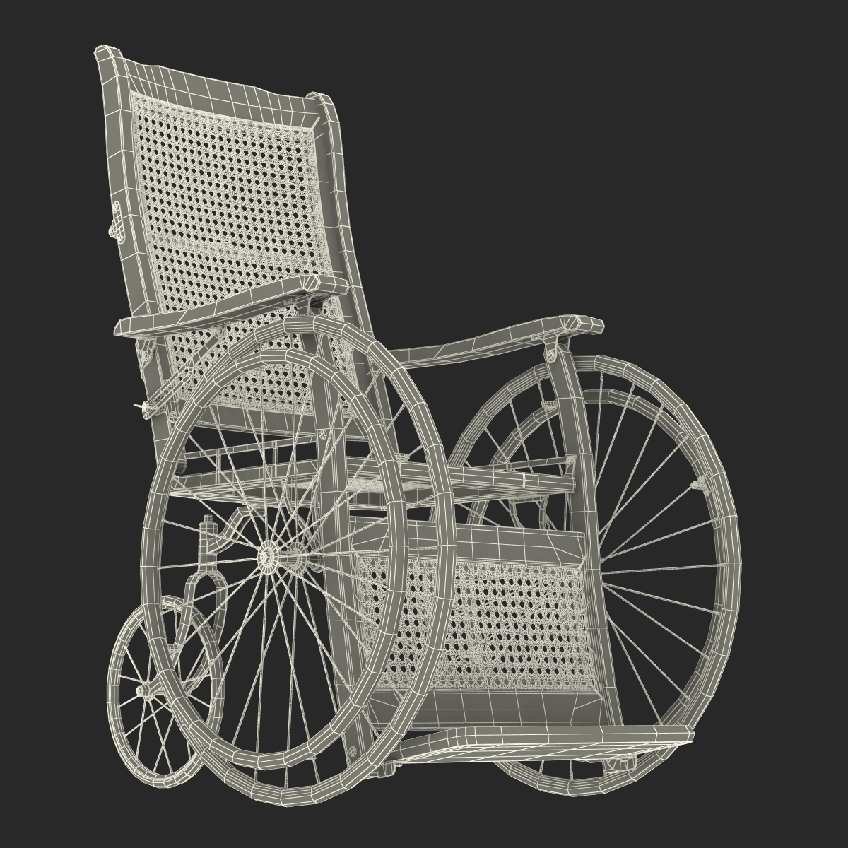 3D model Vintage Wheelchair Rigged