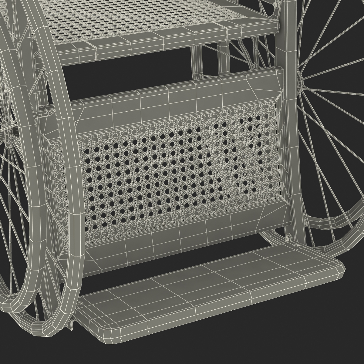 3D model Vintage Wheelchair Rigged