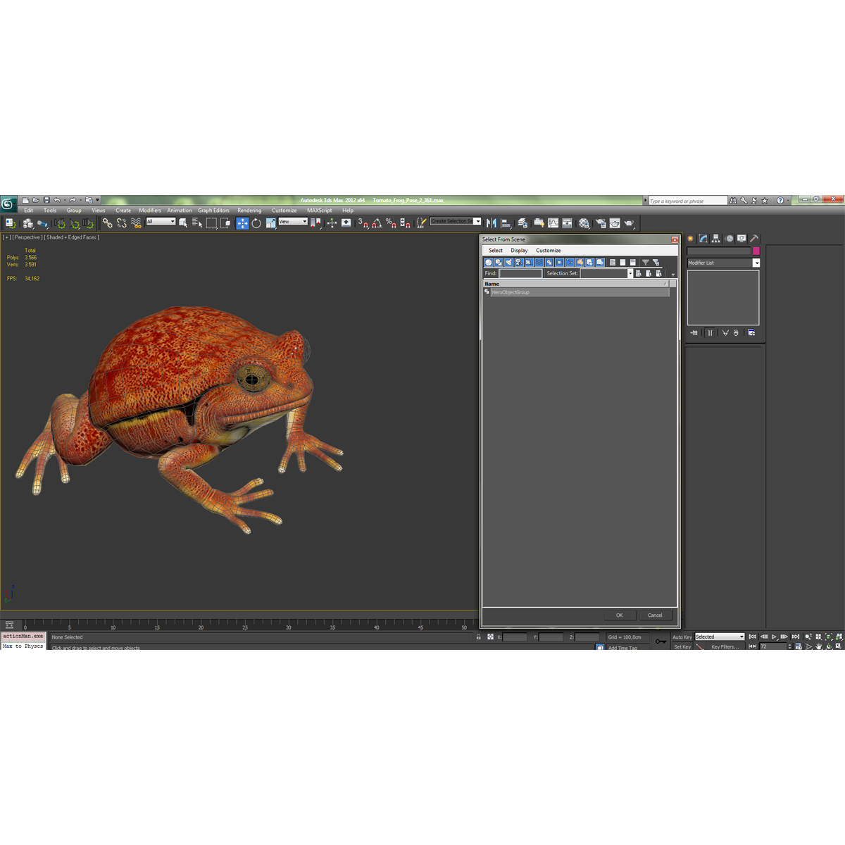 3D Tomato Frog Pose 2 model