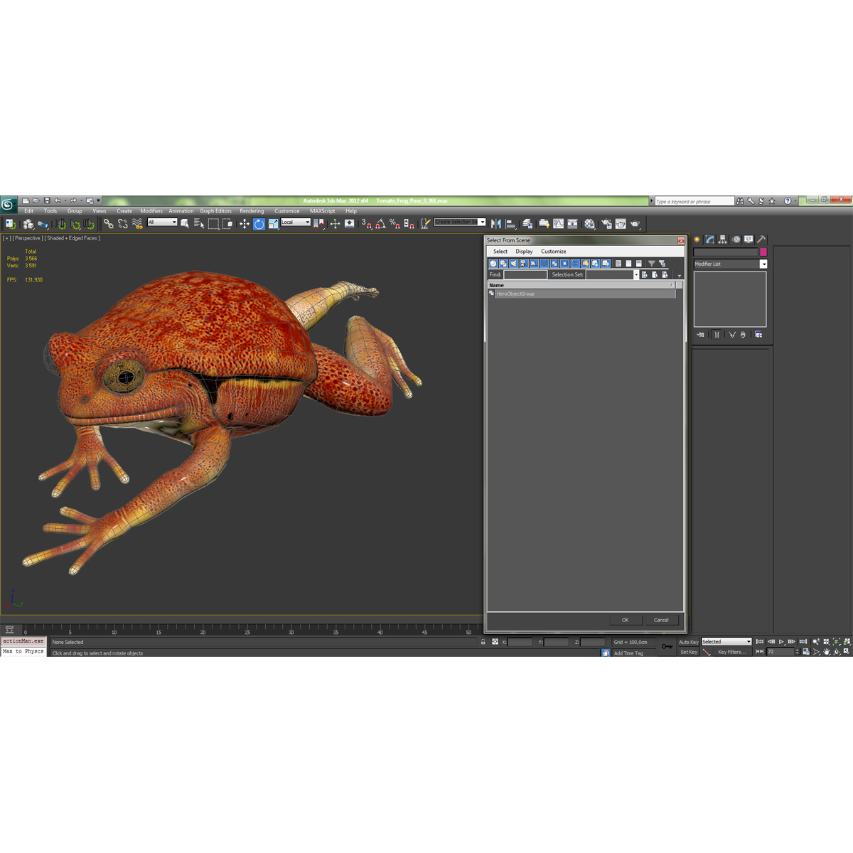 3D Tomato Frog Pose 3 model