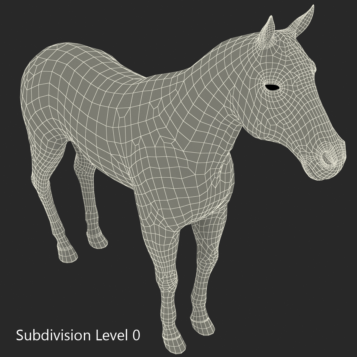 3D Horse with Fur 2