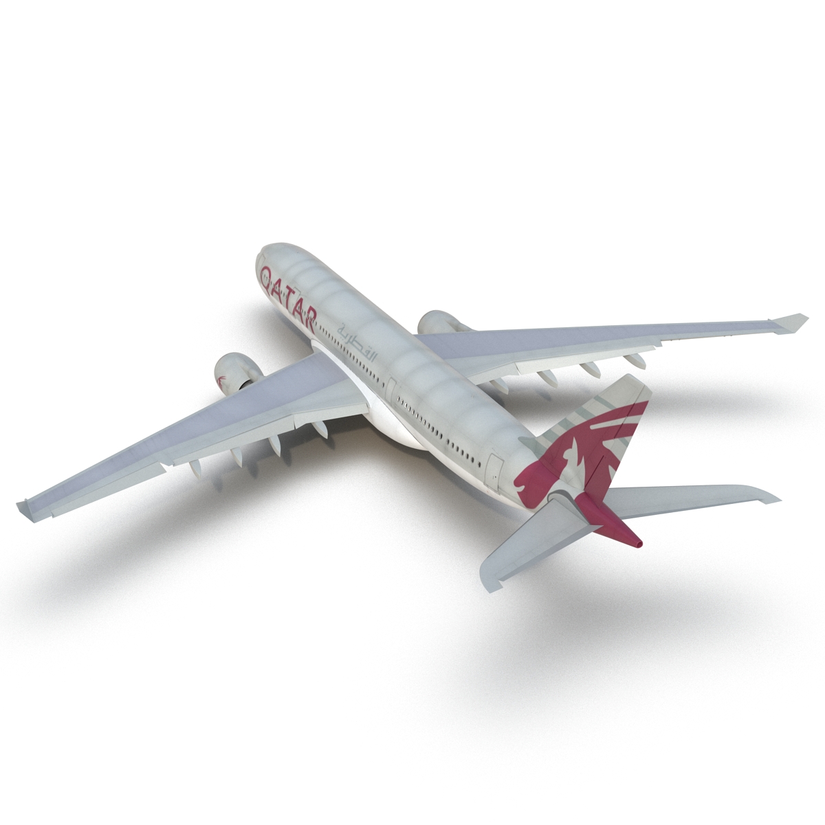 3D Jet Airliner Airbus A330-200 Qatar Rigged