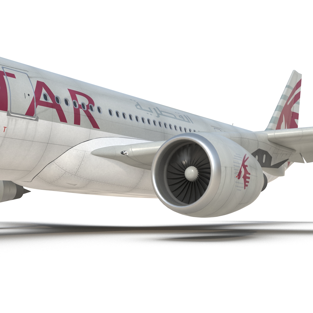 3D Jet Airliner Airbus A330-200 Qatar Rigged