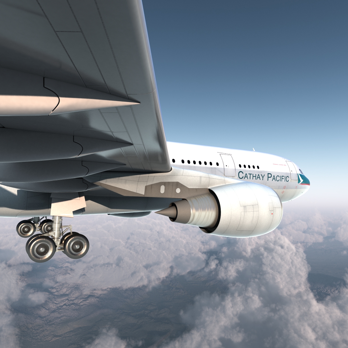 3D model Airbus A330 P2F Cathay Pacific