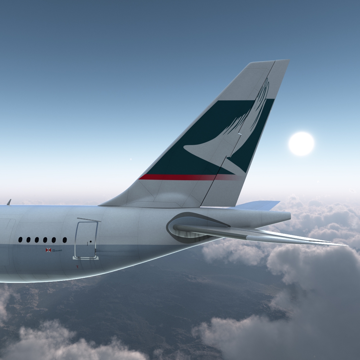 3D model Airbus A330 P2F Cathay Pacific