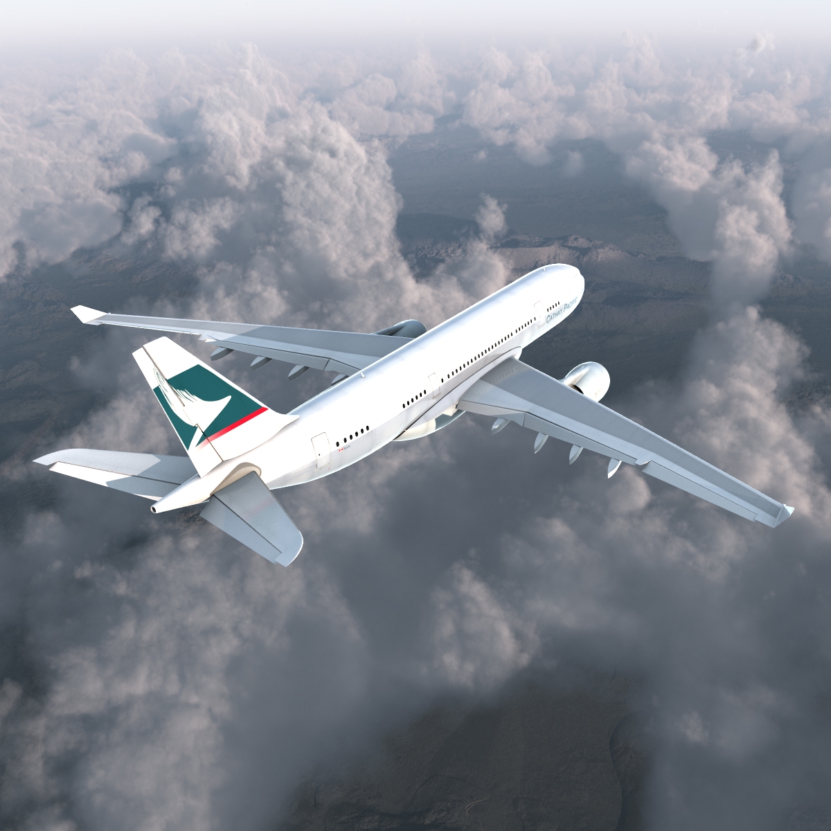 Airbus A330 P2F Cathay Pacific Rigged 3D