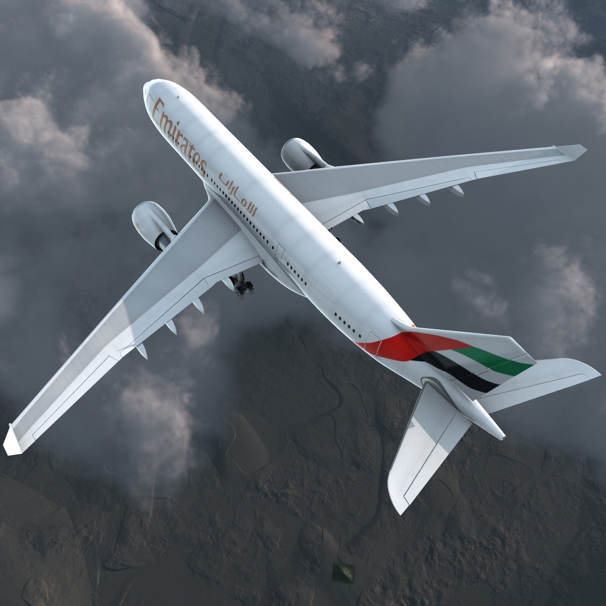 Airbus A330 P2F Emirates 3D model