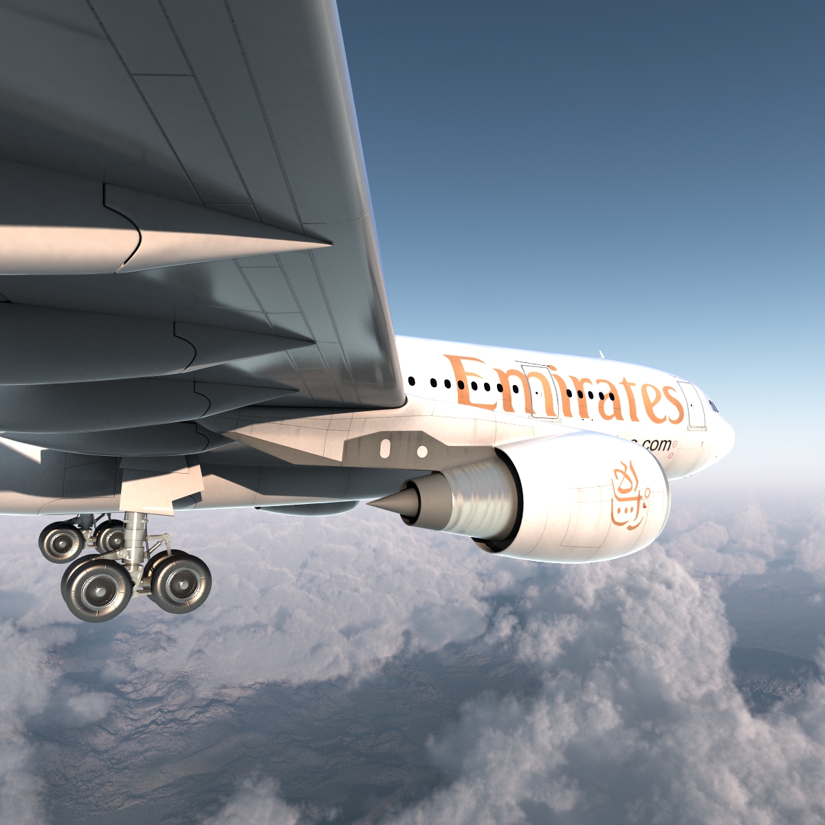 Airbus A330 P2F Emirates 3D model