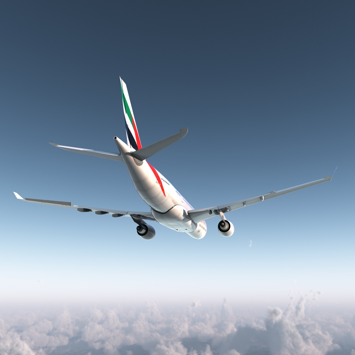 3D Airbus A330 P2F Emirates Rigged