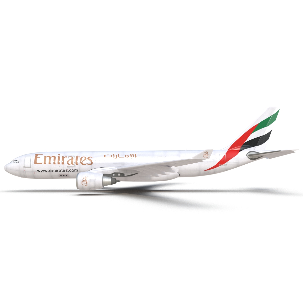 3D Airbus A330 P2F Emirates Rigged