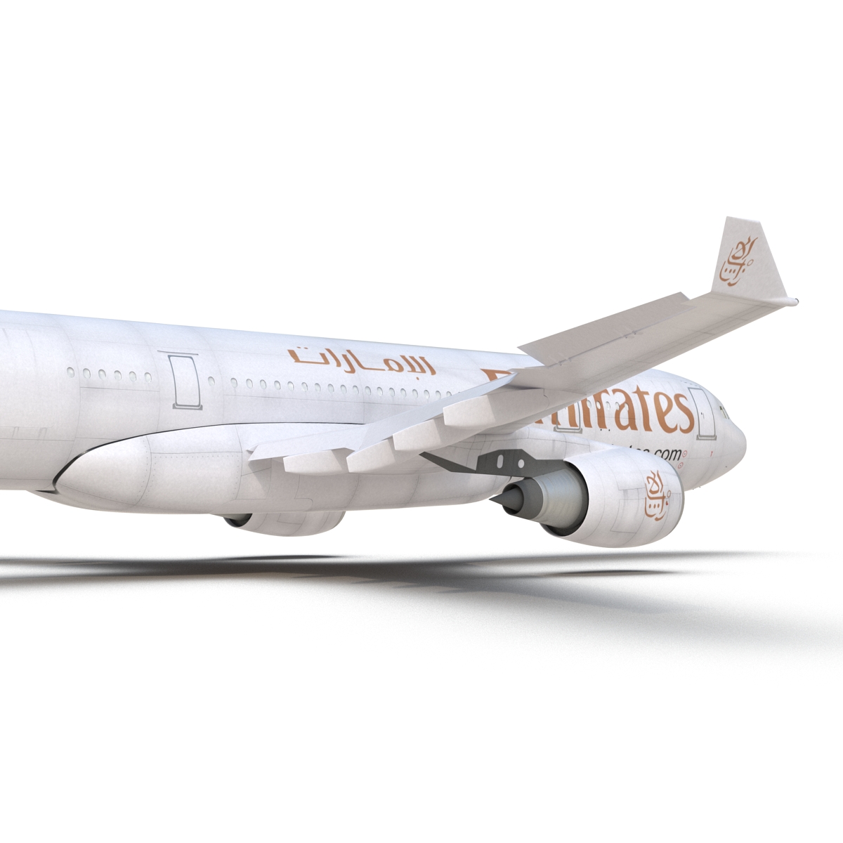 3D Airbus A330 P2F Emirates Rigged