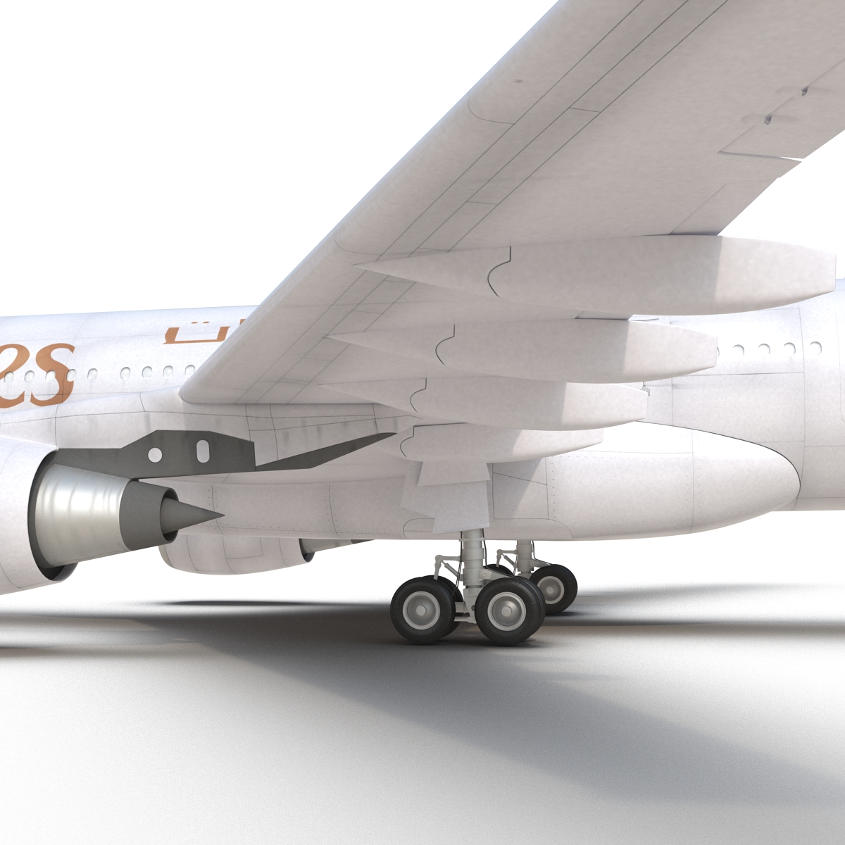 3D Airbus A330 P2F Emirates Rigged