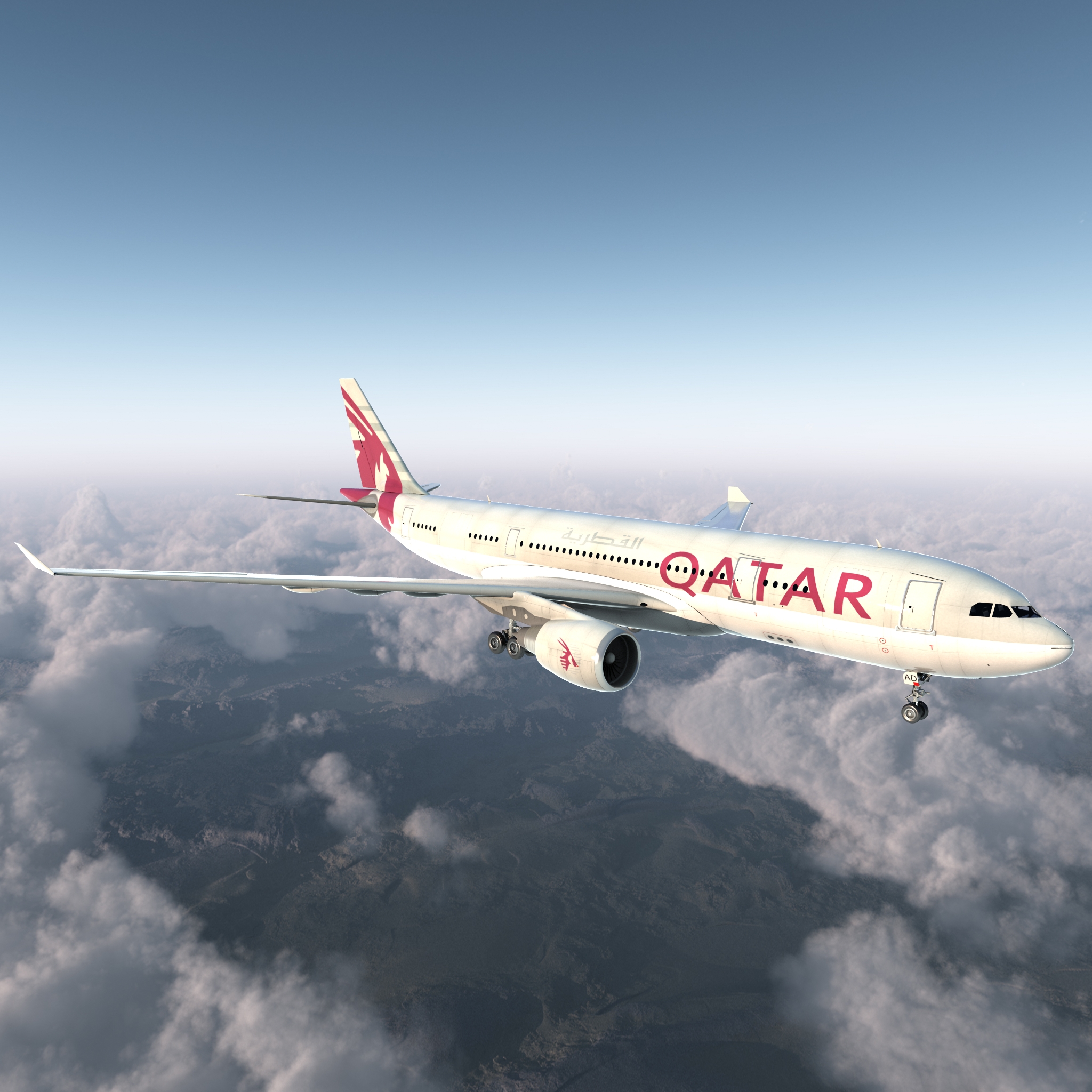 3D Airbus A330 P2F Qatar