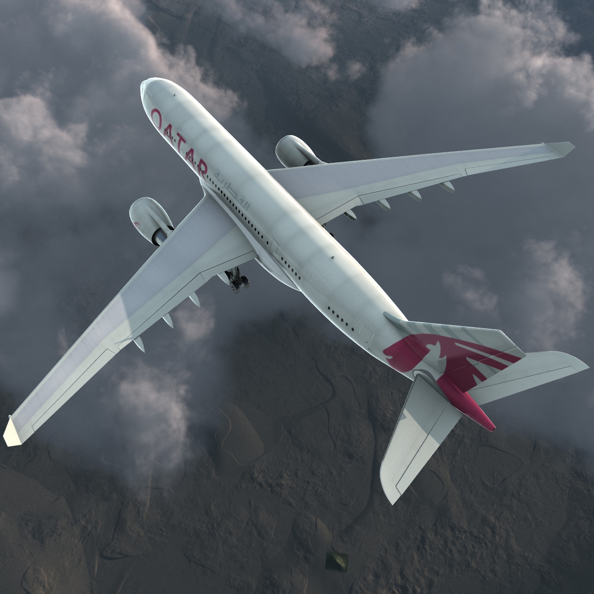 3D Airbus A330 P2F Qatar