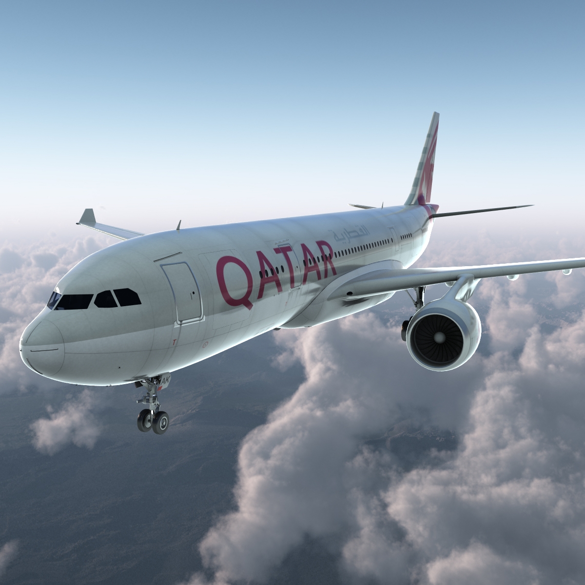 3D Airbus A330 P2F Qatar