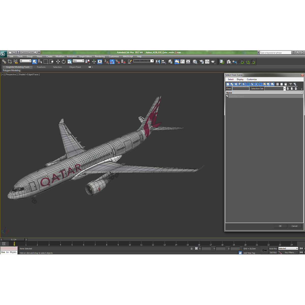 3D Airbus A330 P2F Qatar