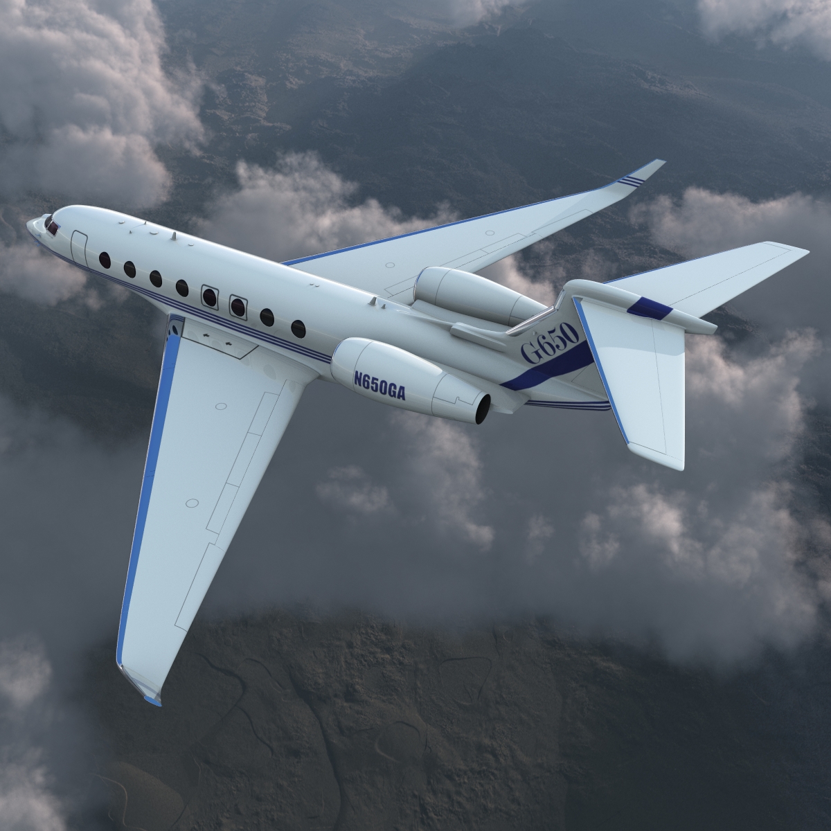 Gulfstream G650 Rigged 2 3D model