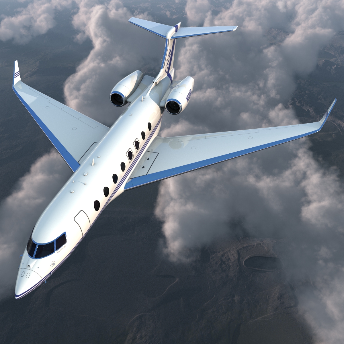 Gulfstream G650 Rigged 2 3D model