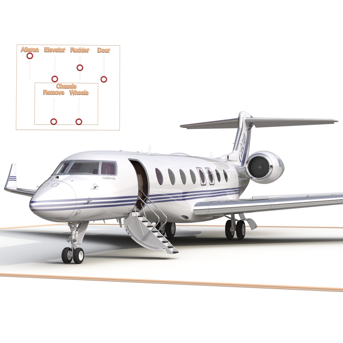 Gulfstream G650 Rigged 2 3D model