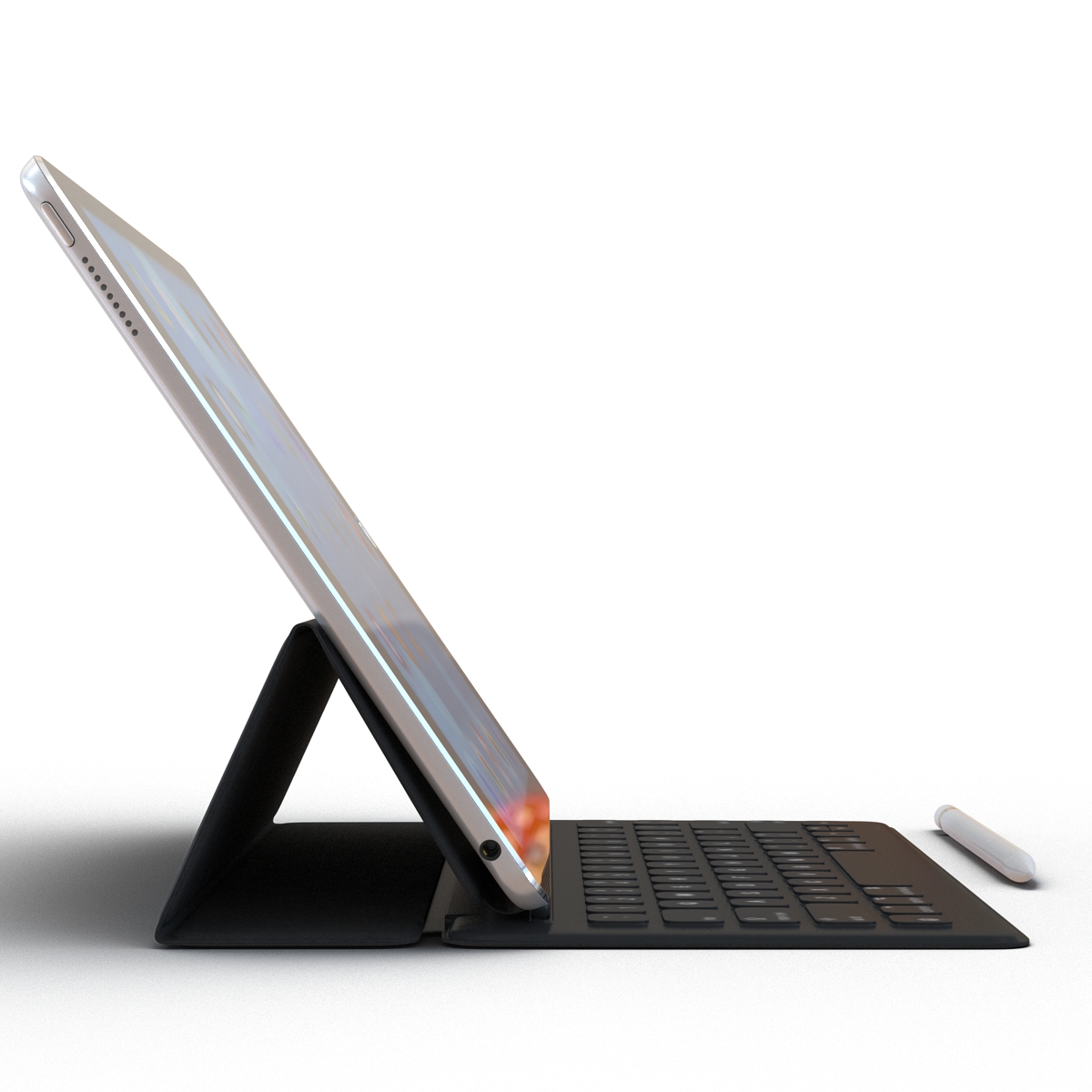 iPad Pro with Pencil and Smart Keyboard 3D model