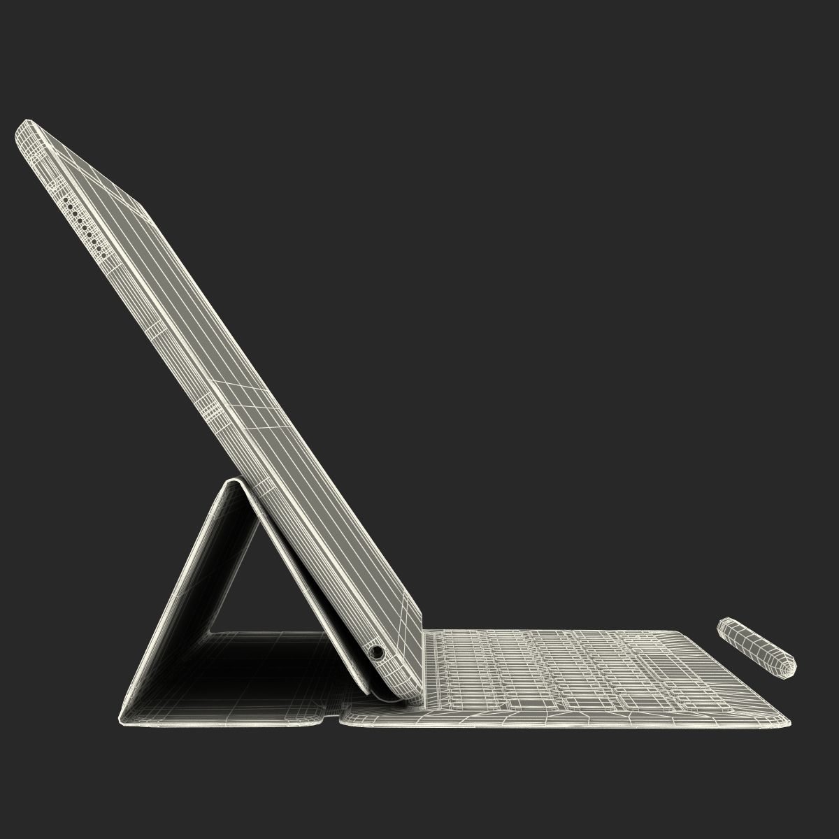 iPad Pro with Pencil and Smart Keyboard 3D model