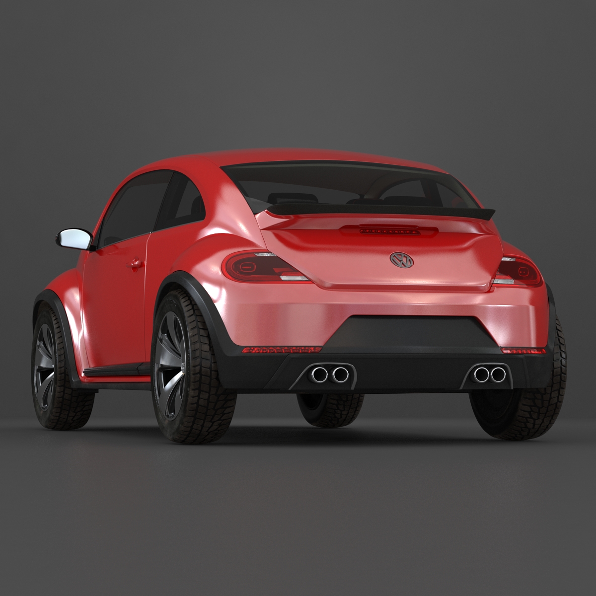 3D VolksWagen Beetle 2016 Red