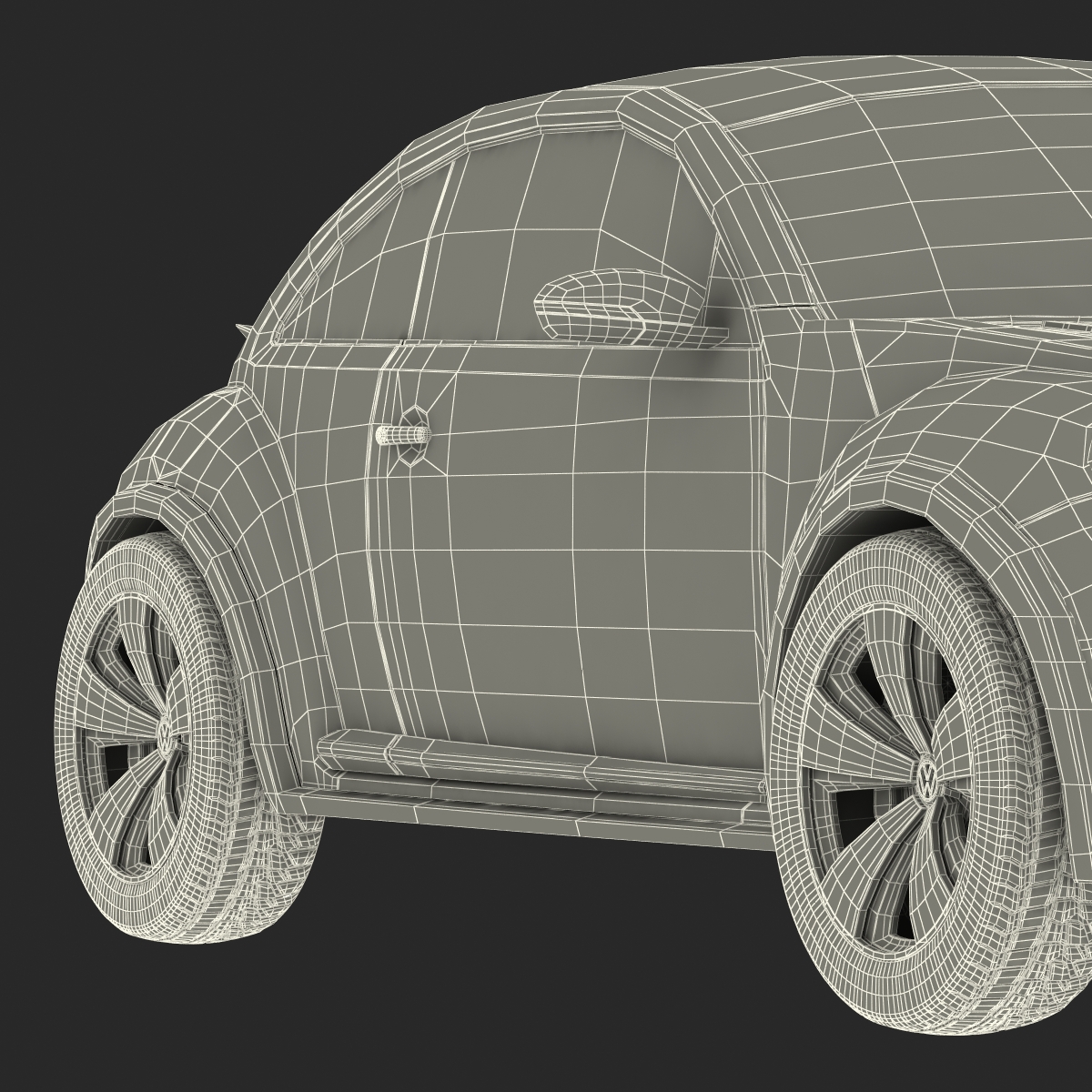 3D VolksWagen Beetle 2016 Simple Interior model