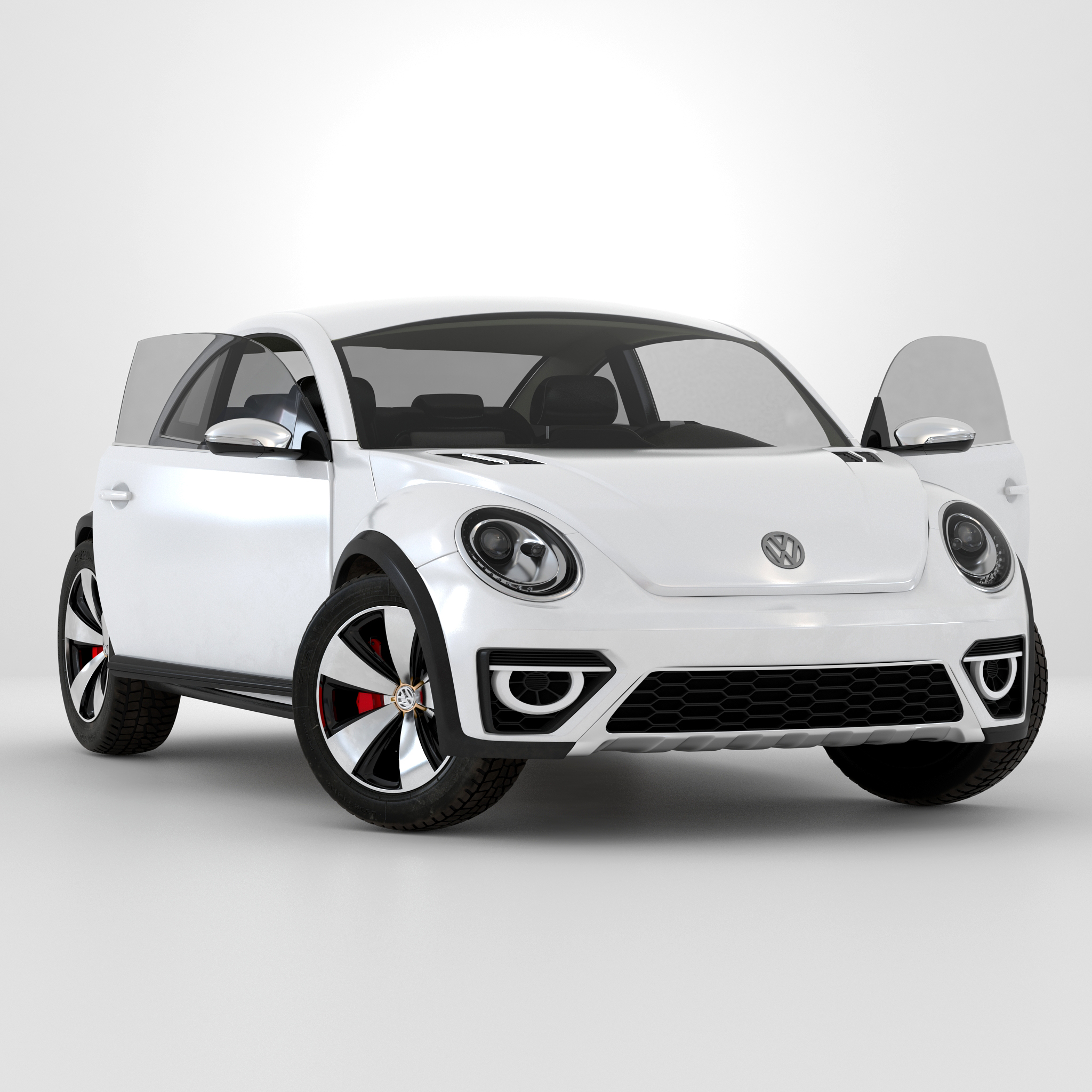 3D model VolksWagen Beetle 2016 White Rigged