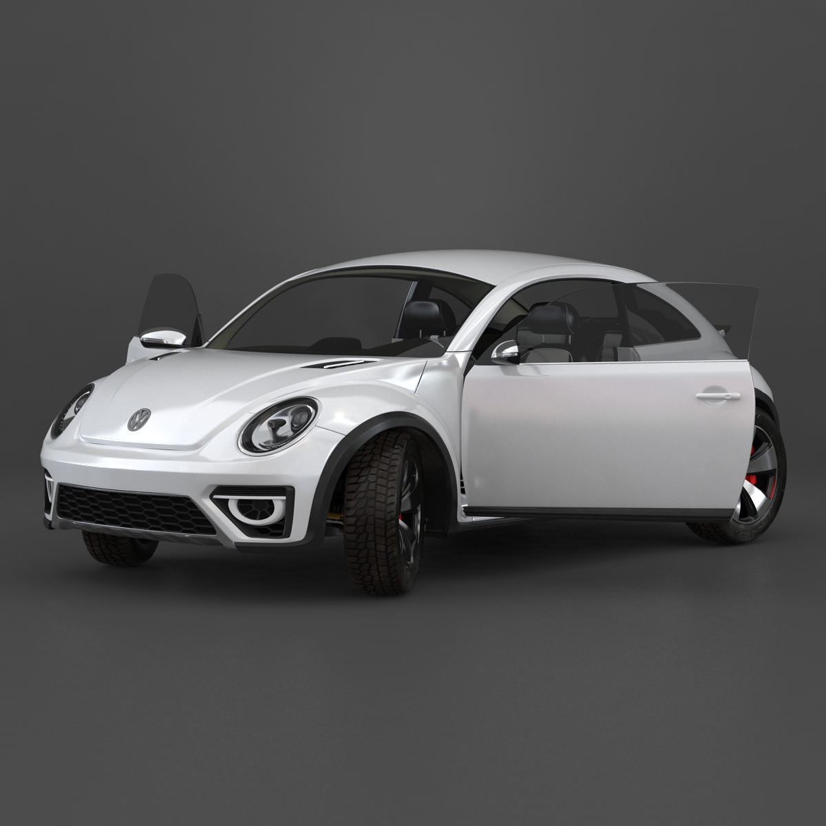 3D model VolksWagen Beetle 2016 White Rigged