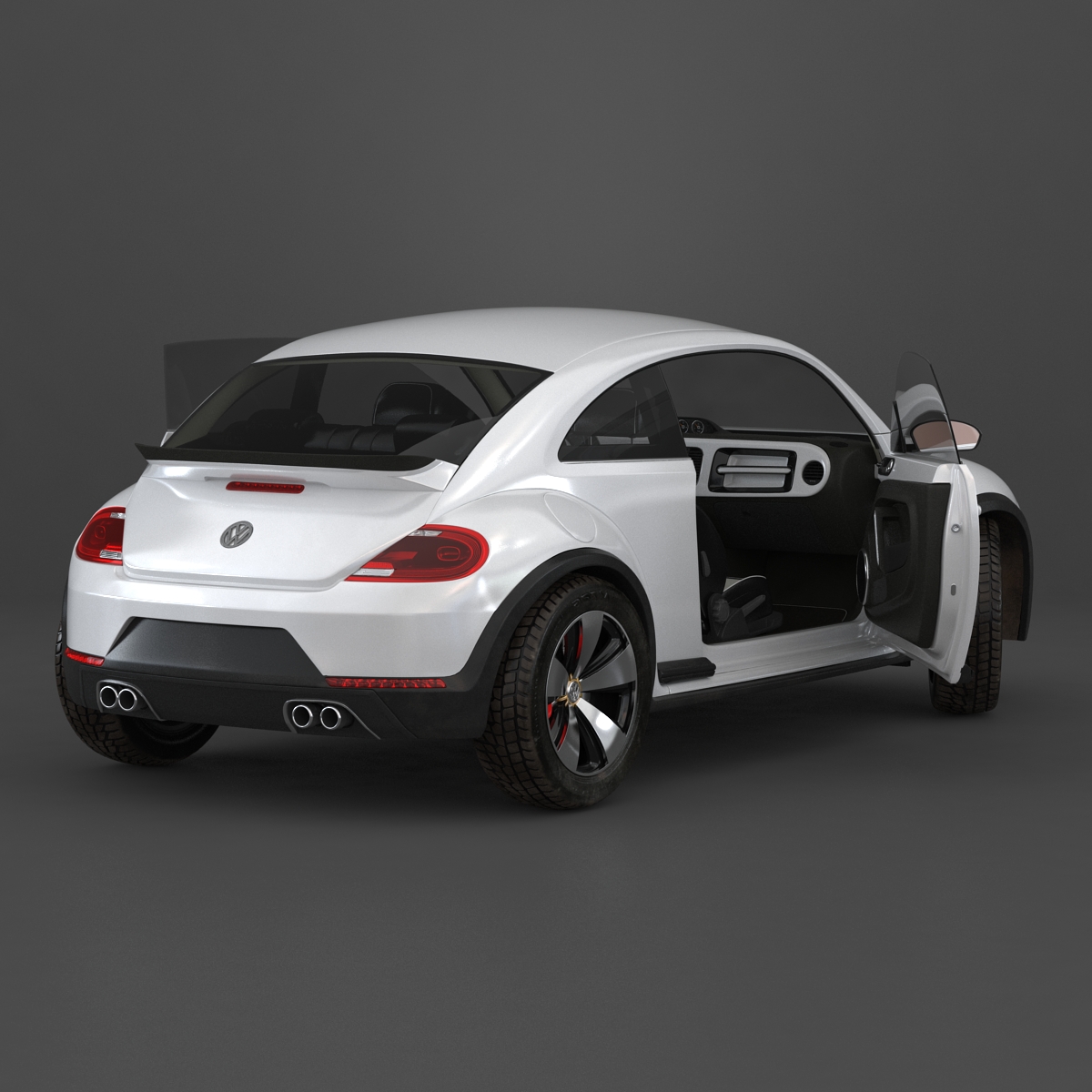 3D model VolksWagen Beetle 2016 White Rigged