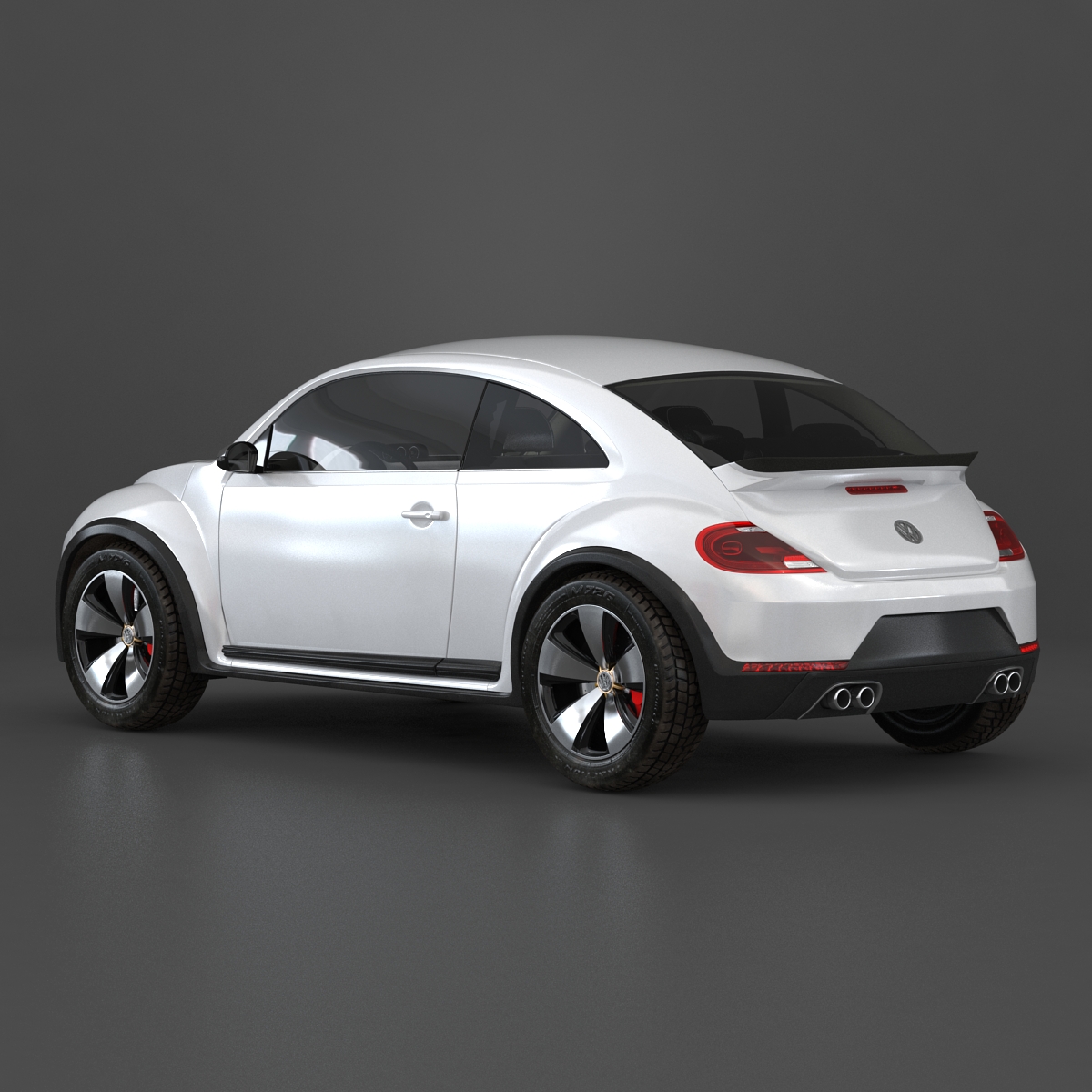 3D model VolksWagen Beetle 2016 White Rigged