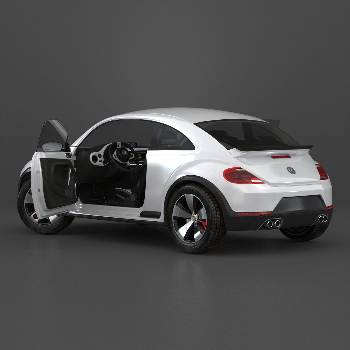 3D model VolksWagen Beetle 2016 White Rigged