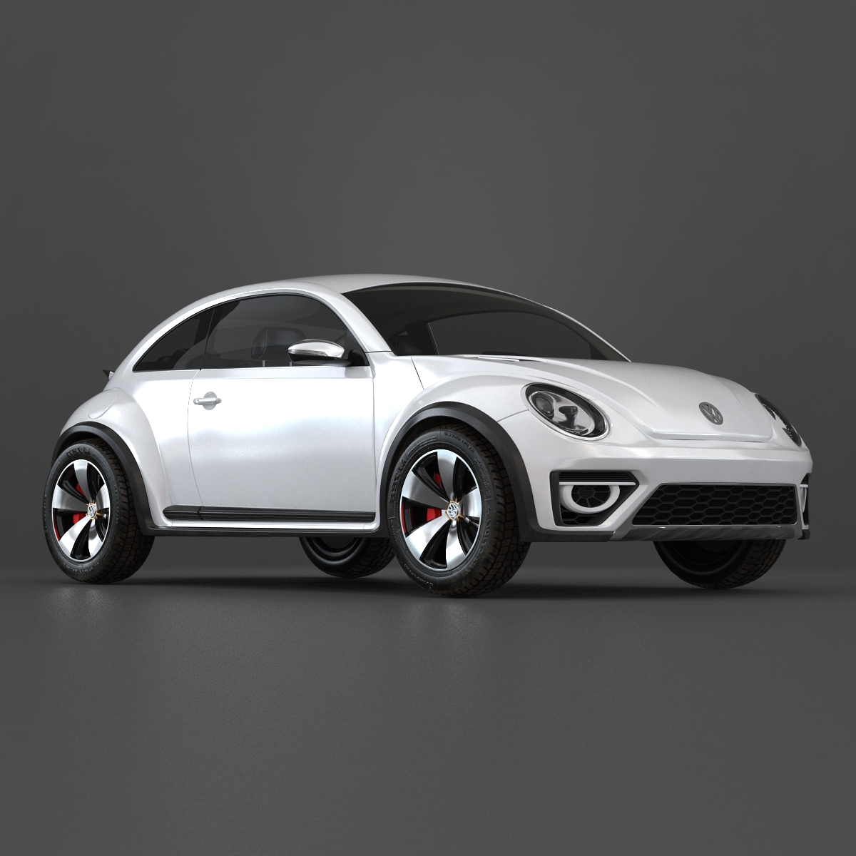 3D model VolksWagen Beetle 2016 White Rigged