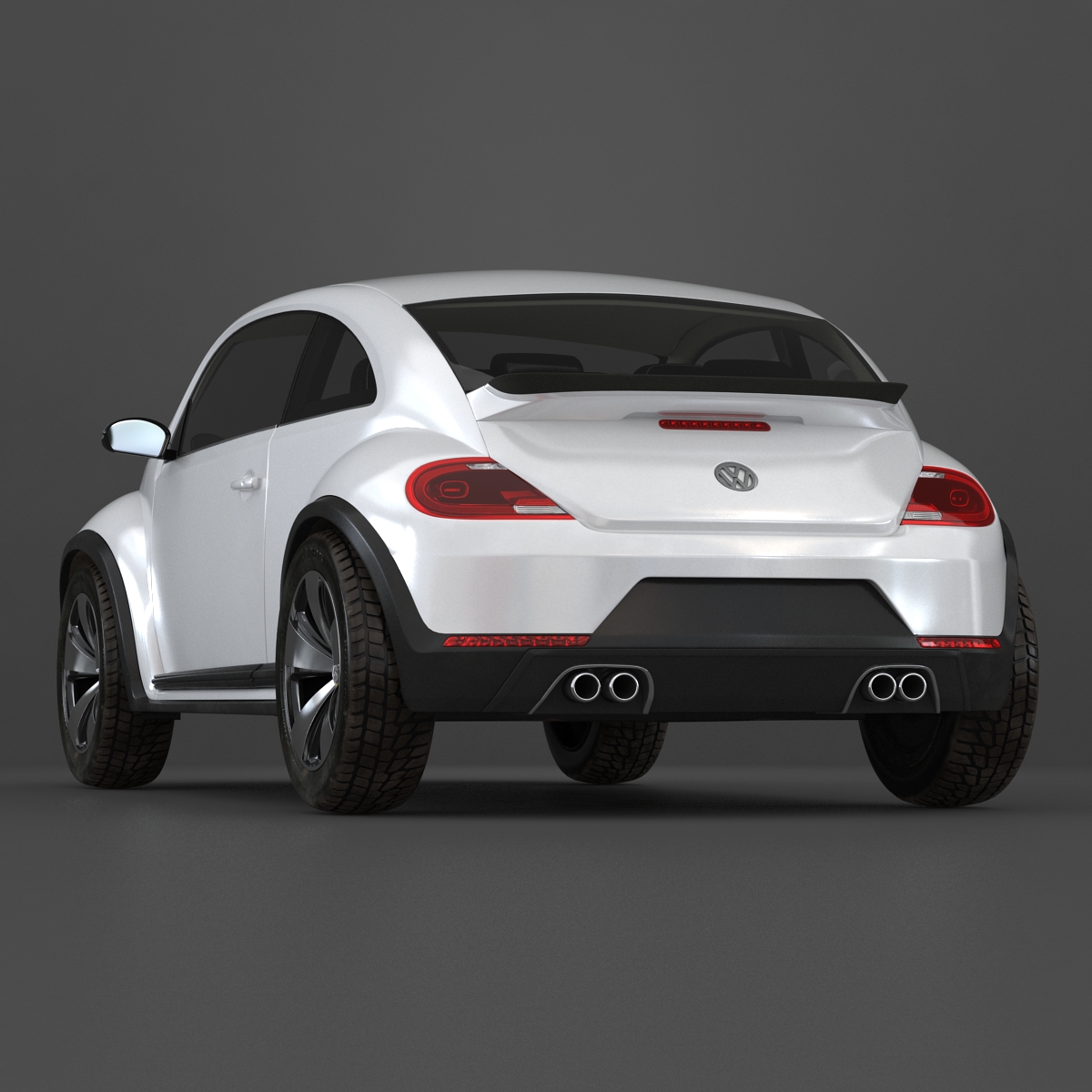 3D model VolksWagen Beetle 2016 White Rigged