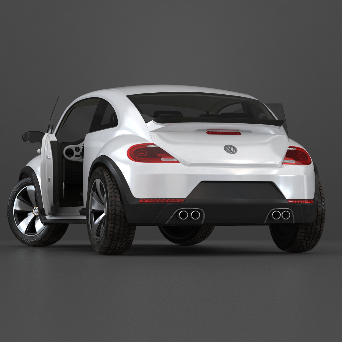 3D model VolksWagen Beetle 2016 White Rigged