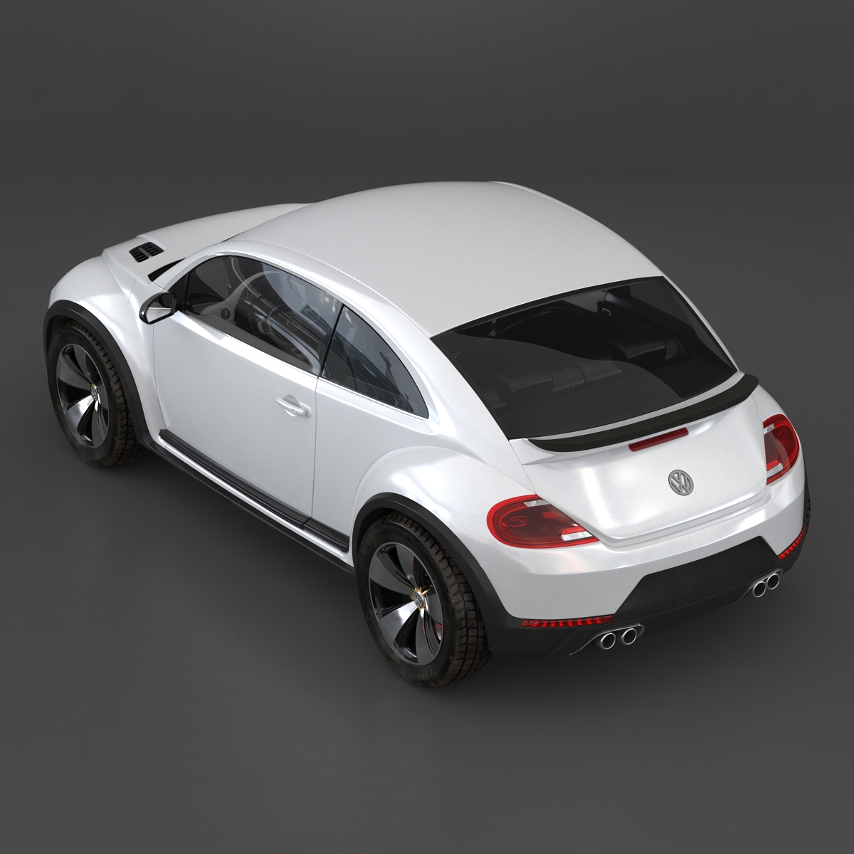 3D model VolksWagen Beetle 2016 White Rigged