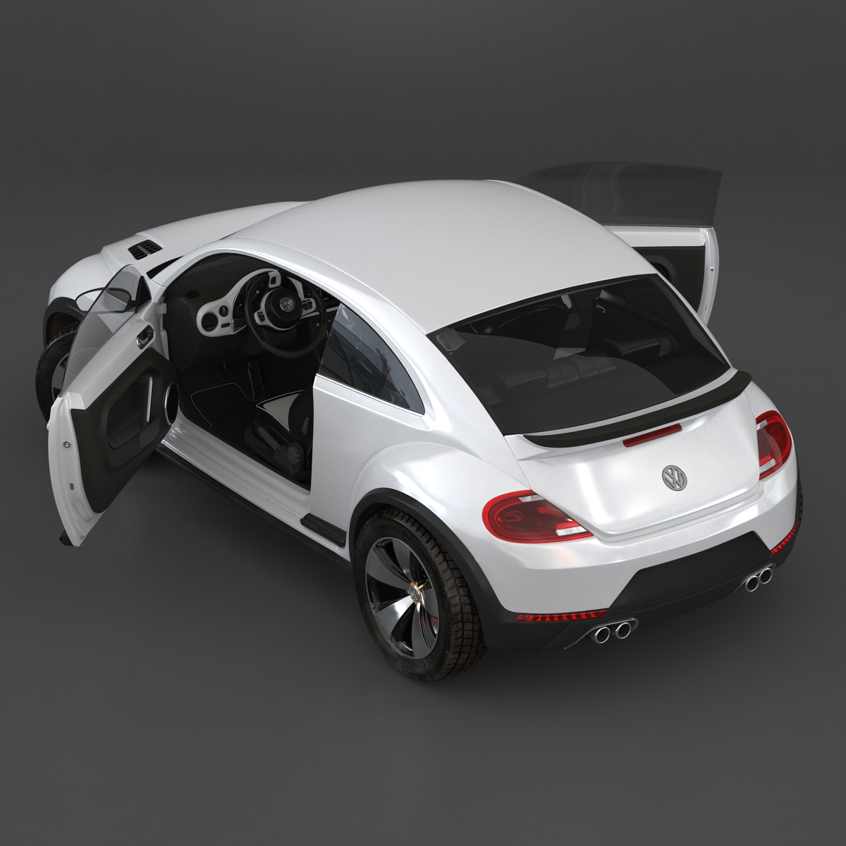 3D model VolksWagen Beetle 2016 White Rigged