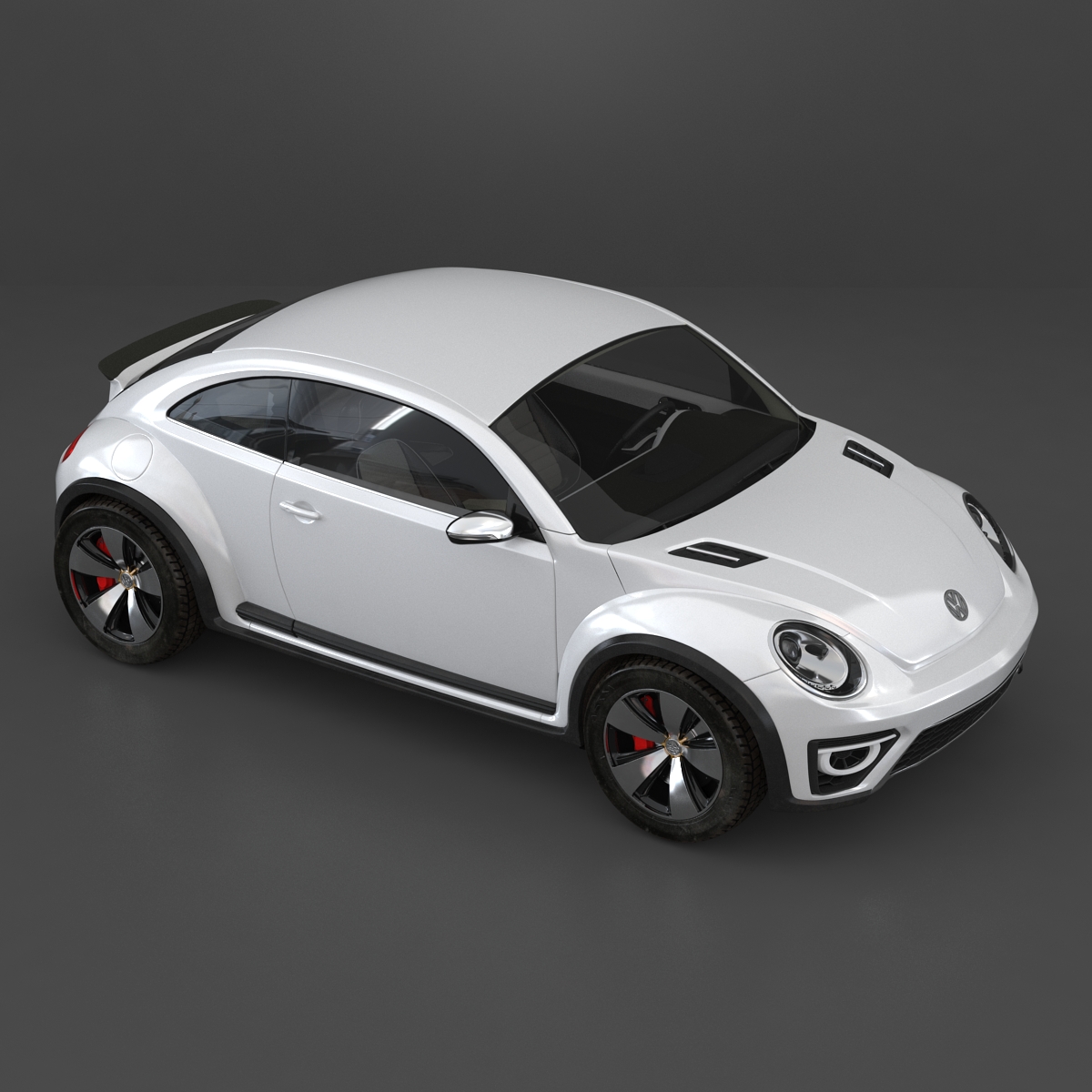 3D model VolksWagen Beetle 2016 White Rigged